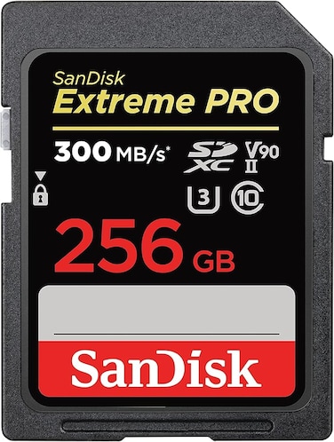 SanDisk Extreme PRO 256GB SDXC Memory Card up to 300MB/s, UHS II, Class 10, U3, V90, SDSDXDK-256G-GN4IN