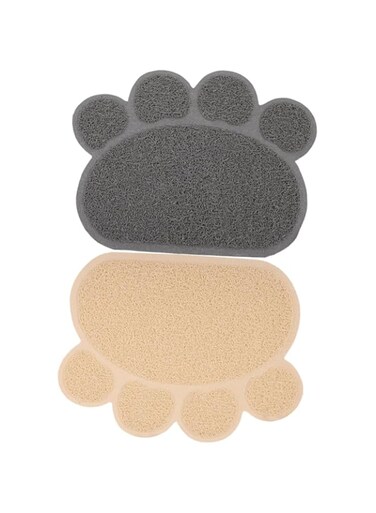 Yardwe 2pcs Cat Litter Mat Cat Litter Catcher Mat Pet Bowl Placemats Litter Tracking Mat Dog Bowl Placemat Cat Litter Trapper Mat Kitten Litter Mat Cat Water Bowl Placemats Pvc