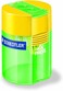 Staedtler 512 006 Round Tub Double Sharpener - Assorted Colours, Pack of 10