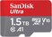 SanDisk 1.5TB Ultra microSDXC UHS-I Memory Card - Up to 150MB/s, C10, U1, Full HD, A1, MicroSD Card - SDSQUAC-1T50-GN6MN