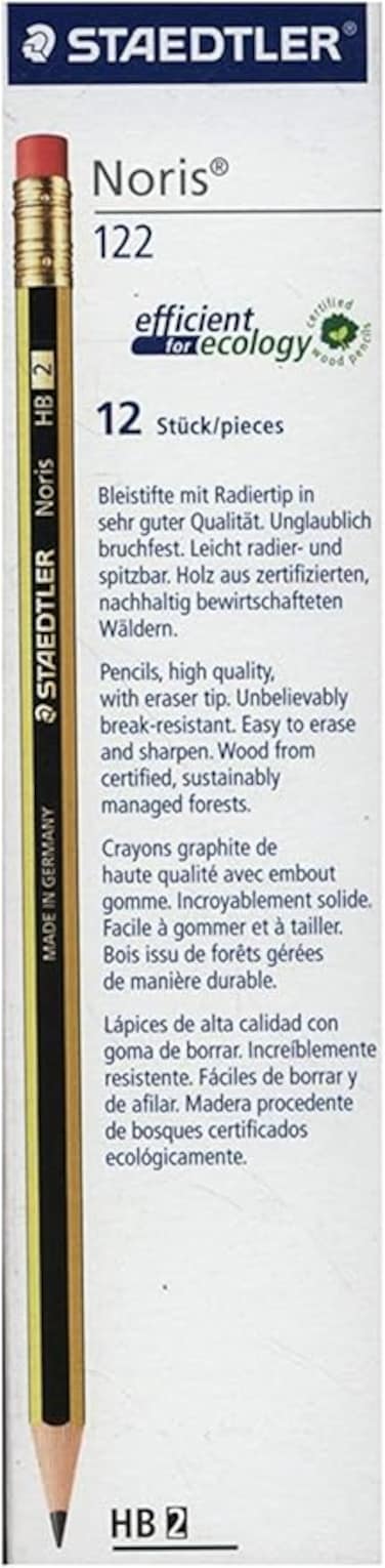 Staedtler 122 Noris Rubber Tip Pencil, Hb (pack Of 12)