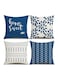 Pillowcase Set 18*18 Inch, Blue Linen Pillowcase, Home Living Room Sofa Decoration, Modern Home Decoration, Geometric Cushion Cover for Sofa, Bed, Car