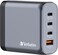 Verbatim GaN Charger 140 W, 4 Ports USB-C Charger, Power Adapter with 3 x USB-C and 1 x USB-A, Fast Charger as Multiple Plug, for Apple MacBook, Notebook, iPad, iPhone