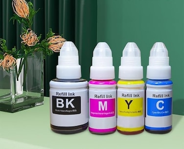 490 (4-Pack Black Cyan Magenta Yellow) Ink for GI 490 for PIXMA G3400 G2400 G1400 G4400 G1411 G2411 G3411 G4411 G4410 G3410 (gi-490)