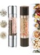 2 in 1 Salt and Pepper Grinder with Adjustable Ceramic Rotor, Stainless Steel Salt Grinders and Pepper Mill for Kitchen, Outdoor Barbecue