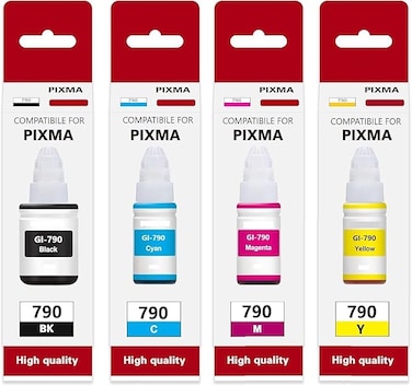 Ink Compatible for Canon PIXMA G1000 G1010 G1100 G2000 G2002 G2010 G2012 G2100 G3000 G3010 G3012 G3100 G4000 G4010 Printers(Bk/C/M/Y) Bottle Set