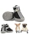 Dog Shoes, 4 Pcs Size 4 Anti-Slip Breathable Waterproof Dog Booties, Boot Paw Protector for Small Dog, Dog Hiking Shoes with Reflective Adjustable Strap Zipper, Puppy Shoe for Hot Pavement Winter Snow