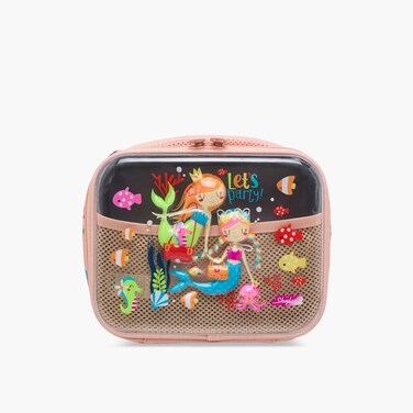Lunch/Cooler Bag-Mermaid-3D Transpernt Floating Accessories-1 Cmprt- (Polyester) Light Orange \ 24.5X10X21