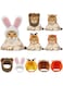 Weewooday 5 Pcs Cat Hat Adorable Costume Bunny Hat with Ears Funny Mane Cat Hat for Cats and Small Dogs Kitten Puppy Party Costume Accessory Headwear (Rabbit, Lion, Leopard, Tiger, Giraffe)