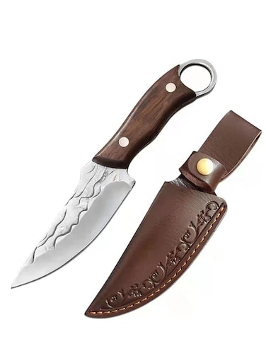 Chef's Meat Cutting Knife Kitchen Boning Knife Stainless Steel Cleaver Slicing Knife High Hardness Butcher Knife Outdoor Survival Tools with Cover