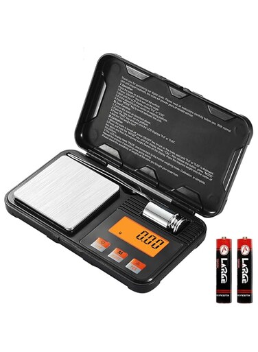 IBAMA Digital Grams Pocket Scale Small Herb Mini Food Scale Jewelry Scale,200g by 0.01g,Backlit LCD, Stainless Steel,Black