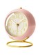 Desk Alarm Clock with Light, Silent No Ticking, Small Table Clock for Bedside/Bedroom/Living Room/Office/Travel/Kids/Room Decor Aesthetic Vintage(Pink)