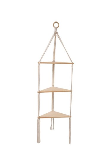 3 Tier Modern Boho Style Wooden Floating Wall Decor Hanging Triangle Shelves
