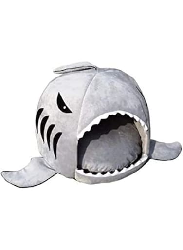 SKEIDO L Size grey warm Soft Dog House Pet Sleeping Bag Shark Dog Kennel Cat House
