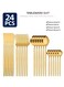 24-Piece Silverware Set, Stainless Steel Flatware Tableware Set for 6, Eating Dinner Utensils for Home Restaurant Party, Include Spoons, Fork, Knife, Square Edge &amp; Mirror Finish, Dishwasher Safe