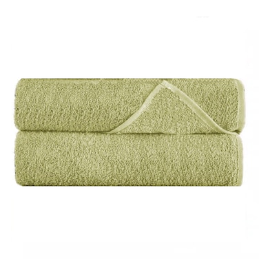 مجموعة مكونة من قطعتين - منشفة حمام - 100% قطن، 600 جرام في المتر المربع مقاس كبير (70 × 140 سم) عالية الامتصاص ومتينة للغاية، اللون بيج