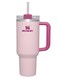 Quencher H20 Flowstate Stainless Steel Vacuum Insulated Tumbler with Lid and Straw for Water, Iced Tea or Coffee Flamigo Pink