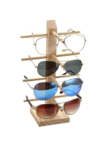 BPA Sunglasses Rack Multi Layers Wooden Sunglass Eyeglasses Display Stands Shelf Glasses Display Show Stand Holder Rack Jewelry Glasses Showcase Sunglasses Stand (Color : Single 4)