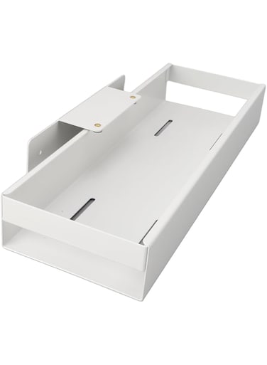 Jiawu Pull Out Cabinet Organizer, Carbon Steel Slide Out Cabinet Drawers Shelves, Sliding Pantry Shelf Sink Shelf, Multipurpose Storage Organizer Bin for Kitchen, Bathroom (White)