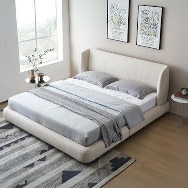 Nova Nap Upholstered Premium Single Size Bed (100 X 200 CM) Off White Color