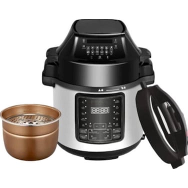 2-in-1 Air Fryer &amp; Pressure Cooker - 6L Digital Multicooker with 1500W Power &amp; Accessories