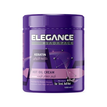 Elegance Hot Oil Keratin Cream 1000ml - Intensive Hair Repair Treatment