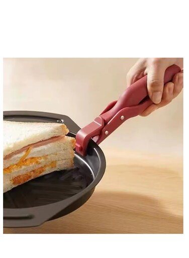 CORAL Anti-scald Clip Silicone Kitchen Anti Scald Plate Bowl Dish Pot Holder Anti-hot Clip Lifter Kitchen Accessories Gadget Tongs Gripper Silicone (1-Pack Red)
