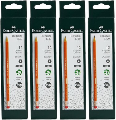 Faber-Castellbonanza Graphite Pencil Hb With Eraser Tip 12Pcx4 Box