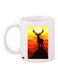 Deer Printed Coffee Mug White/Orange/Black