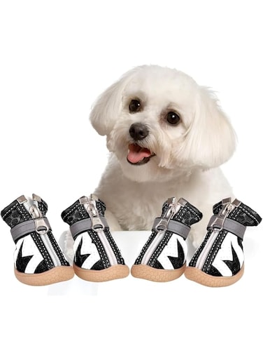Aputue Dog Boots, Adjustable Waterproof Puppy Booties Sandals with Anti-Slip Sole and Zipper, Breathable Dog Shoes for Small Dogs, Durable Pet Paw Protector for Hot Pavement, Xl, 5.5x4.4cm