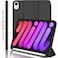 ZOOMEE iPad Mini 7 Case 2024 (A17 Pro), iPad Mini 6 Case (8.3-Inch,2021 Model), iPad Mini 7th/6th Generation Case with Pencil Holder, Trifold Stand Smart Case with Soft TPU Back (Black)