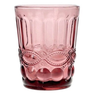 Madame Ciclamino Glass Tumbler 230ml, Elegant Floral Drinking Glass for Water Juice Cold Beverages, Durable Everyday Glassware Stylish Design for Home Dining Kitchen Use