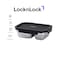 LocknLock Stainless Steel Stackable Divided Food Container Rectangle 1L &ndash; Four-Side Locking Lid, Durable &amp; Leakproof, Oven &amp; Freezer Safe