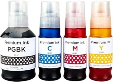 Gi 41 ink set 4-Pack (PigmentBlack Cyan Magenta Yellow) GI 41 Compatible for PIXMA G1420/G2420/G2460/G3420/G3460