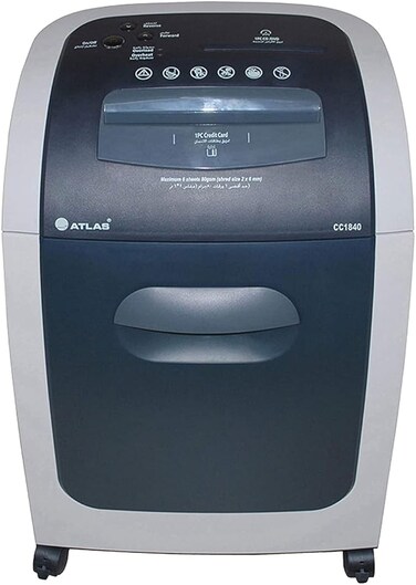 ATLAS cross cut shredder 4x44mm. Attractive heavy duty shredders, equipped with auto/stop reverse mode to clear jams And solid steel cutting blades. Suitable for personal, home and office use.