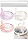 Pack 40 Oz Tumbler Flip Straw Lid Replacement suitable for Quencher Spill Proof Splash Resistant Tumbler Lids Reusable Tumbler Cover White/Purple/Pink