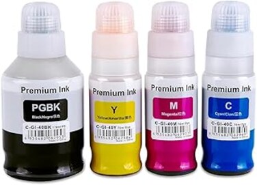GI-40 PGBK/C/M/Y (4-Pack Pigment Black Cyan Magenta Yellow) GI 40 Compatible Ink Bottle Replacement for Cann Guaranteed Compatibility with PIXME G6040 G5040 GM2040 G7040 GM4040