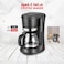 1.2L Drip Coffee Maker Machine, 900W Fast Brewing Coffee Machine with Glass Carafe &amp; Keep Warm Plate

