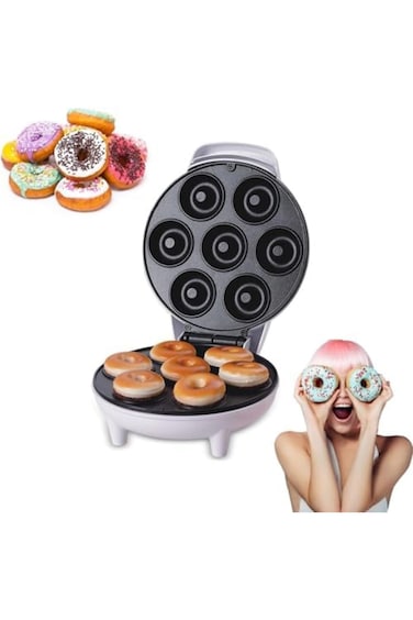 Mini Donut Maker Machine &ndash; Electric Donut Press with Non-Stick Double-Sided Heating, Kid-Fr