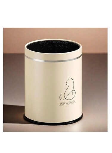 Kitchen Trash Can, 16L Bathroom Waste Bin, Large Capacity Home Office Dustbin, Round Rubbish Container, Waste Paper Basket, Plastic Garbage Can for Bedroom Living Room