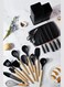 Pcs Kitchen Cooking Utensils and Knife Set with Block, Include 11 Pcs Silicone Cooking Utensils Set 5 Pieces Sharp Stainless Steel Chef Knives Scissors Whisk Tongs and Cutting Board(Black)