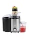 Sonashi Juice Extractor with 2 Speeds - 1.6L Pulp Container, 500ml Cup, Whole Fruit Juice Extractor with Stainless Steel Body &amp; Filter Basket, Motor Overheat Protection 800W SPJ-501N Black/Silver