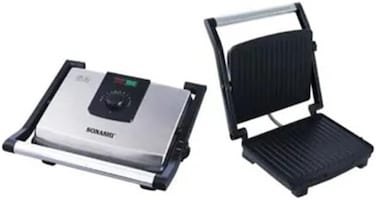 Sonashi 2000W Contact Grill SGT-854 - 4 Slice Press Grill &amp; Sandwich Maker With Dual Indicator, Temperature Control, Removable Drip Tray, Kitchen Appliance