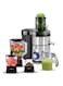Sonashi 4 in 1 Powerful Juicer Blender - 2 Speeds, Unbreakable 1.5L Fruit Juicer, Grinder, Chopper, Powerful Versatile &amp; Compact 800W SJB-401 Silver/Black
