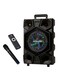 Sonashi Rechargeable Professional Speaker With Remote Control And Microphone Wireless USB/Bluetooth/SD Card Slots, Fm Stereo Radio Function, Colorful LED Light, Digital Karaoke Feature SPS-7908R Black