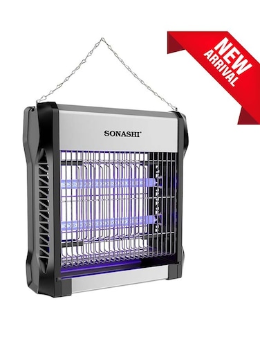 Sonashi Electric Insect Killer 20W - Powerful Device with UV-A Tube for Instant Bug/Mosquitoes Killing, No Poisonous Vapor/Odor, Easy to Clean, Perfect for Hotels and Indoors 20 W SIK-712N Black