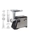Sonashi Meat Grinder - Electric Meat Grinder with 3 Cutting Plates, Reverse Function, Stainless Steel Blade, Comes with Large Capacity Metal Hopper 2800 W SMG-021N Silver/Black