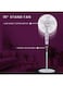 Sonashi 16 Inch Stand Fan With 3 Speeds, Low Noise Motor With Oscillation Function, Height Adjustable Design With 5 Transparent Blades SF-8026S White