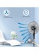 Sonashi 16 Inch Stand Fan - 3 Speeds With Remote Control, Low Noise Motor With Oscillation Function, Height Adjustable Design With 5 Transparent Blades, 7 Hours Timer SF-8027SR Black