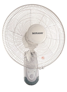 Sonashi 16 Inch Wall Fan With 3 Speeds And Oscillation Function, Circulating Double String Switch With Overheat Protection Feature, Low Noise Design 60 W SF-8029W Grey